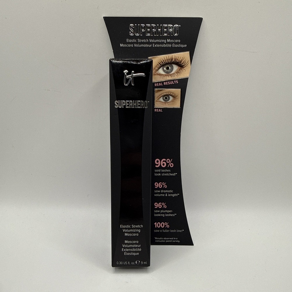It Superhero Elastic Stretch Volumizing Mascara Super Black 0.30 fl oz New